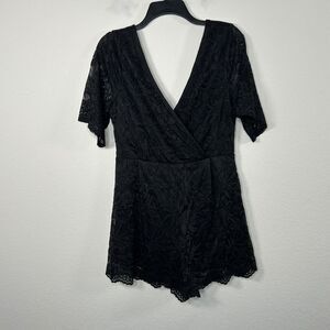 Mi Ami Lace Black Romper Jumpsuit Sz Medium Boho Whimsigoth Fairycore